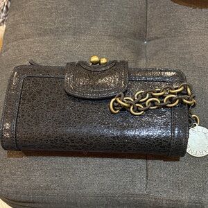 Never used Stella McCartney Textured Black Wallet with Chain